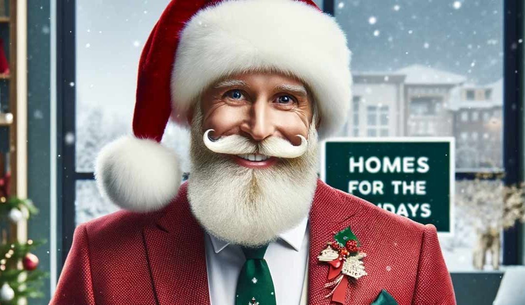 Weihnachtsmann als Immobilienmakler